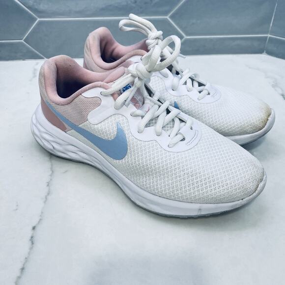 Nike Revolution 6 Shoes Womens Size 8 Running Sneakers DC3729-100 pink white - Picture 1 of 7